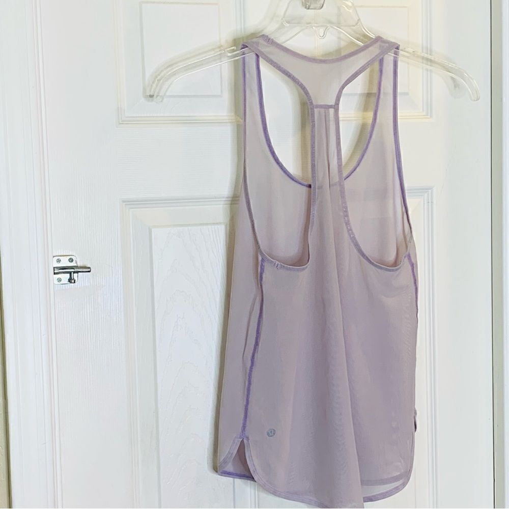 Lululemon Mesh Racerback Tank Light Purple Color Size 6 - Picture 6 of 7